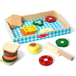 Melissa & Doug Wooden Sandwich-Making Pretend Play Food Set Food Toys for Kids Play Kitchen for Ages 3+