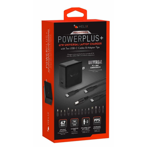 Helix 65W Universal USB-C Laptop Charger Power Adapter (ETHNBC65U) Black