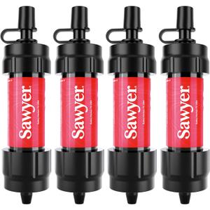 Sawyer Products Mini Water Filtration System (4-Pack, Red)