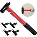 Door Hinge Adjustment Tool Kit, 4 In 1 Hinge Gap Adjusting Wrench for Residential and Commercial, Heavy Duty Painted Steel Hinge Bender Wrench with Rubber Grip, Professional Door Hinge Adjustment Tool