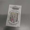 Christmas Medium Press on Nails Pink French Tip Fake Nails with Glitter Designs Snowflake Xmas Nails Press ons Winter Full Cover Stick on Nail Pink Gradient Square Acrylic False Nail for Women