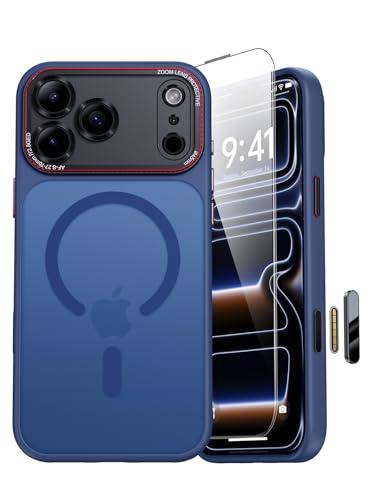 JUESHITUO Magnetic for iPhone 17 Pro Case: Upgraded [Full Camera Protection], with [1X Screen Protector] [Camera Button], 6.3" Case for iPhone 17 Pro, Blue