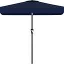 AreShark 6.5 x 10 FT Rectangular Valance Patio Umbrella, Outdoor Umbrella with Tilt and Crank, Market Table Umbrellas W/ 6 Ribs UV Protection for Garden, Deck, Backyard and Pool, Navy