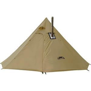 PRESELF 2-3 Person Tipi Hot Tent Version2 with Stove Jack, for Hunting Bushcraft, Lightweight, Standing Room, Teepee Backpacking Camping Hiking, T1 Large