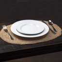 Jute Woven Oval Placemats Set of 6, Brown Plate Charger 12x16 inches Jute Heat Resistant Non-Slip Weave Place mats Farmhouse Straw Braided Rattan Tablemats Wicker Placemats for Dining Table