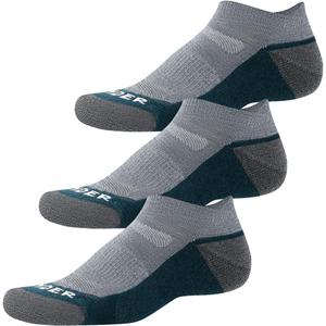 WANDER Merino Wool Ankle Running Hiking Socks 3 Pairs Lightweight Cushioned Sweat-Wicking No Show Athletic Socks Men Women (Large, Dark Green)