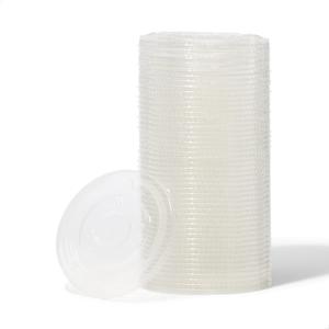 TOSSWARE NATURAL Flat Lid With Straw Slot Set of 1000 - Plant Based 98mm Lids for Cold Cups - Plastic Alternative Clear Lids - Only Compatible with TOSSWARE NATURAL 98mm Cups