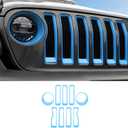 Grille Inserts & Headlight Cover for 2018-2022 Jeep Wrangler JL Sport & Sport S ONLY (Sky Blue)