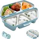 6 in 1 Onigiri Mold, 6 in One Onigiri Mold, Triangle Sushi Molds, Quick to Make, Easy to Store Carry and Clean, Once Quickly Make 6pcs Sushi (Beige)