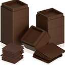 Utopia Bedding Bed Risers 2 Inch - Pack of 8 - Adjustable Furniture Risers 2 & 4 inch - Anti Slip Foam & Rubber Pad - Stackable Beds Lifts Heavy Duty for Sofa, Bed, Table, Couch & Chair (Brown)
