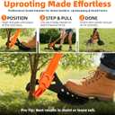 Heavy Duty Tree & Stump Puller Tool - High Strength Manganese Steel Uproot Tool for Sapling & Root Removal, Extracts 1/4" to 2 Woody Stems & Invasive Trees, Ideal for Lawn, Yard, Garden, Farm