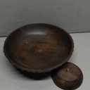 EDHAS Mango Wood Decorative Wooden Bowl Hand Carved Home Decor for Dining Table Center, Living Room, Kitchen Dcor (12" x 12' x 4.75")