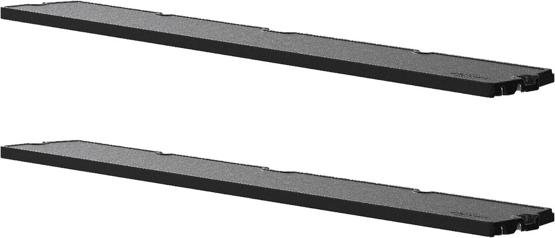 Suncast 2 Pack Horizontal/XL Vertical Shed Shelf Kit, Space Saving Shelving Wall Mount Outdoor Storage Structures, 50" W x 10.25" D x 1.25" H, Black