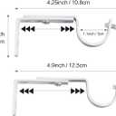 White Adjustable Curtain Rod Brackets (Set of 10) Drapery Rod Bracket for 3/4 or 5/8 Inch Rod, Curtain Rod Holder, Curtain Hardware Brackets, Single Rod Bracket1 1