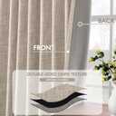 MIULEE Beige 100% Blackout Linen Curtains 84 Inch 2 Panels Set Double Sided No Coating Pleated Back Tab Black Out Long Thermal Insulated Pinch Pleat Bedroom Living Room Darkening Window Drapes