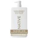 Native Body Wash for Women & Men, Sandalwood & Shea Butter, 36 oz Pump Bottle, Sulfate-Free & Gentle