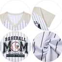 Baseball Mom Shirts for Women - Oversized V Neck Baseball Jersey Shirt Stripe Graphic Print Casual Tops Tees (Pink, L)