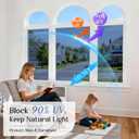 Haton One Way Window Privacy Film, Window Tint for Home with Tools, Static Cling Removable, UV Sun Heat Blocking Reflective Mirror Film, See Out Not in, Blue-Silver, 35.4 by 78.7 inch