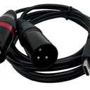 Halokny Typec to Dual XLR Male Adapter, High-Speed USB-C to 2 XLR Male Cable for Professional Audio, Durable Type-C to XLR Splitter for Microphones and Audio Interfaces 3.3ft