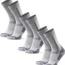 DANISH ENDURANCE Merino Wool Hiking Crew Socks for Men & Women, Cushioned Anti-Blister, Breathable - 3 Pairs (Large, Grey)