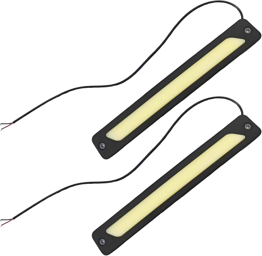 2 PCS Car LED Strip Light, 12V Super Bright Daytime Running Light LED Lamp with Adhesive Tape, Waterproof Driving Lamp Strip Flexible Exterior Accessories for Most Vehicles