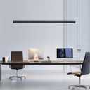 31.5" Black Linear Pendant Light Wooden Led Linear Pendant Light Fixtures Ceiling Hanging Dimmable Pendant Lights for Dining Room Kitchen Island Pool Table Lights Black Wood FinishKitchen Lights