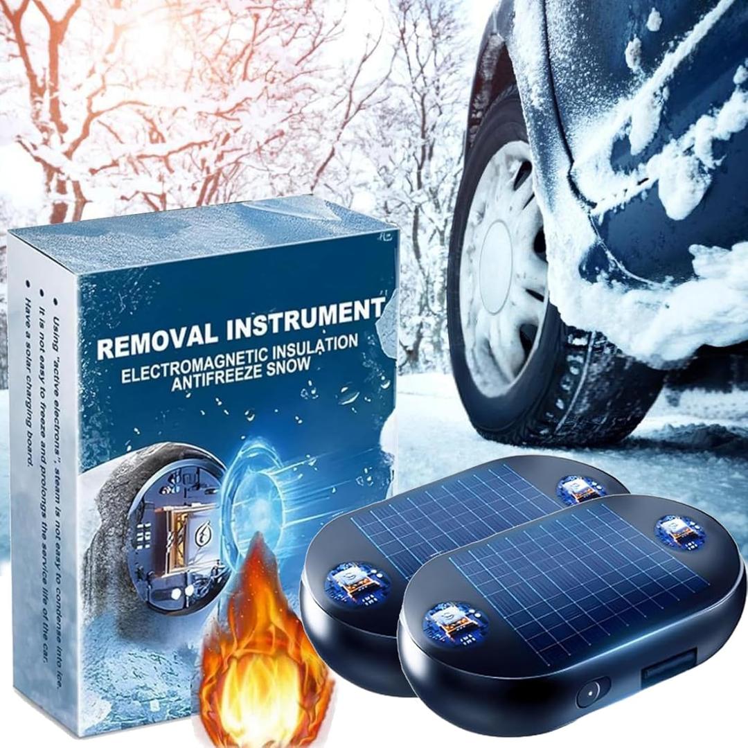 2 x 2PCS Electromagnetic Snow Removal, Anti-Freeze Electromagnetic Car Snow Removal Device, Electromagnetic Wave Anti Freezing and Snow Removal Device, Potable Snow Removal Device