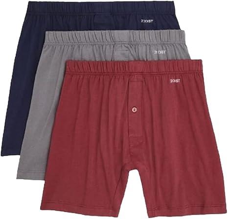 2(X) IST mens Pima Cotton Knit Boxers 2-pack
