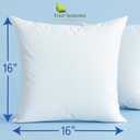 Euro Size Pillow Protectors (Set of 2) - European Square 16x16 Pillow Covers Waterproof Hypoallergenic Dust Proof Zippered Encasement