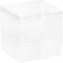 Hammont Clear Acrylic Box - Square Cube Home Storage Boxes - Bathroom Organizers | Kitchen | Office Containers - Display Box with Lid - Party Favor Gift Boxes | Measures 5.88"x5.88"x5.88" | 1 Pack
