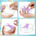 24 Packs Acrylic Easter Candy Boxes Treats Box with Cute Bunny Lid Clear Round Box Easter Container Basket Stuffers for Cookie Candy Sweets Spring Party Favor