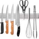 Ninonly 12 Inch Magnetic Knife Strip, Premium Stainless Steel Wall Mounted Kitchen Knives Bar,Space-Saving Powerful No Drilling Magnetic Knife Rack for Home Kitchen Utensil Holder & Tool Holder