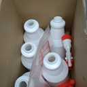 Gerrii 5 Pcs Plastic Spray Bottles with Adjustable Nozzle and Label for Cleaning 24 oz Anti Leak HDPE Spraying Bottles Empty Water Squirt Bottle (Red)