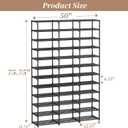 Ekisemio Shoe Rack Large Capacity 72 Pairs Tall Shoe Shelf, 3 Row 12 Tiers Sturdy Metal Shoe Organizer for Entryway, Closet, Bedroom, Black