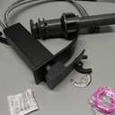 BESy Black Waterfall Bathroom Faucet, Single Hole 1 Hole 3 Holes Single Handle Bathroom Sink Faucet, Vanity Faucet with 6 Inch Deck Plate, cUPC Waterlines, Matte Black with Pop Up Drain