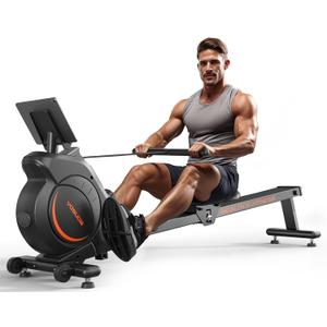 YOSUDA Magnetic/Water Rowing Machine 350 LB Weight Capacity - Foldable Rower for Home Use with Bluetooth, App Supported, Tablet Holder and Comfortable Seat Cushion
