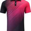 Mens Golf Shirts Short Sleeve Dry Fit Athletic Moisture Wicking Golf Polo Performance Printed Collared Polos (M)