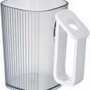 2 x Toothbrush Cup 14oz Bathroom Cup with Comfortable Handle, 400ml Mouthwash Cup Reusable Bathroom Tumbler Easy to Clean, Durable Plastic Large Capacity Toothbrush Holders Cup(1Pcs, Grey&White)