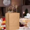 qiqee 26-Packs Brown Gift Bags with Handles Bulk 8.3"x3"x 6" Small Size Kraft Paper Bags Multiple Uses (Small Size)