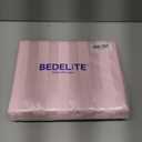 BEDELITE Satin Sheets Queen Size, Luxury Jacquard Striped Pink Bedsheets Set with Elastic Corner Straps, Similar to Silk Sheets Set 4 PC with 1 Deep Pocket Fitted Sheet, 1 Flat Sheet, & 2 Pillowcases