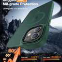 WRJ Case Designed for iPhone 12/12 Pro, Translucent Magnetic Phone Case for Women Men [Compatible with Magsafe] Slim Anti-Fingerprints Shockproof Protective Cover with Screen Protector-Green