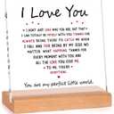 Gifts for Boyfriend Girlfriend, I Love You Acrylic Plaque Gifts for Him Her, Wedding Anniversary Birthday Gift for Men Women, Christmas Valentines Romantic Gift for Husband Wife