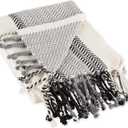 DII Striped Throw Collection Herringbone, 50x60, Black