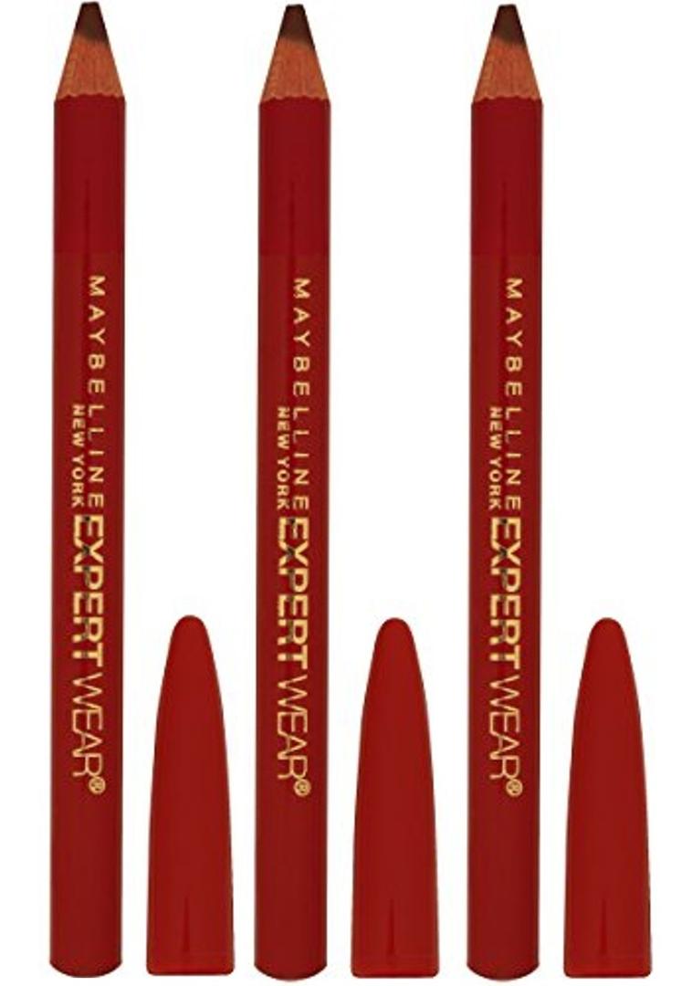 Maybelline New York Makeup Expert Wear Twin Eyebrow Pencils and Eyeliner Pencils, Medium Brown Shade, 0.06 Ounce, (Pack of 3)