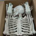 JOYIN 5 FT Halloween Skeleton Life Size, Stayable Posable Skeleton Decor, Full Body Movable Joints Giant Skeletons for Halloween Decoration Outdoor, Haunted House Prop, Spooky Scary Graveyard Party