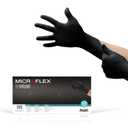 Ansell Microflex MidKnight MK-296 Disposable Nitrile Gloves for Mechanics, Auto, Cleaning, Tattoos w/Full Texture - Small, Black (Box of 100) (Small (Pack of 100))
