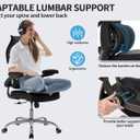 TRALT Ergonomic Office Chair - Desk Chair with Wave High Back Adjustable Lumbar Support Computer Chair - Gaming Chairs Mesh Backrest and PU Leather Seat for Home Reading Chairs to Adults(Black)