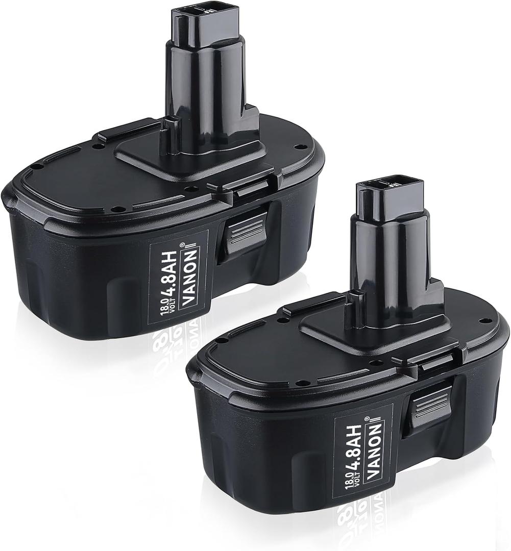 VANON 4.8Ah Ni-MH Batteries Replacement for Dewalt 18v Battery DC9096 DC9098 DC9099 DW9098 DW9099 DW9095 DW9096 DE9039 DC9181 Compatible with Dewalt 18V Cordless Power Tools 2 Pack