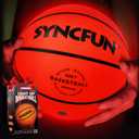 SYNCFUN Glow in The Dark Basketball Size 7, Light Up Basketball for Night Games, Cool Birthday Gift for Boys Age 7-12, Teen Outdoor Sports Toy Halloween