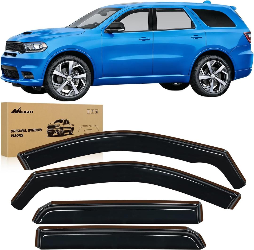 Nilight Window Visor Compatible with Dodge Durango 2011-2022 2023 2024 2025 2026 in Channel Window Deflectors Sun Shades, Rain Guards Acrylic-4pcs
